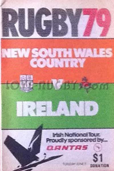 1979 New South Wales v Ireland  Rugby Programme